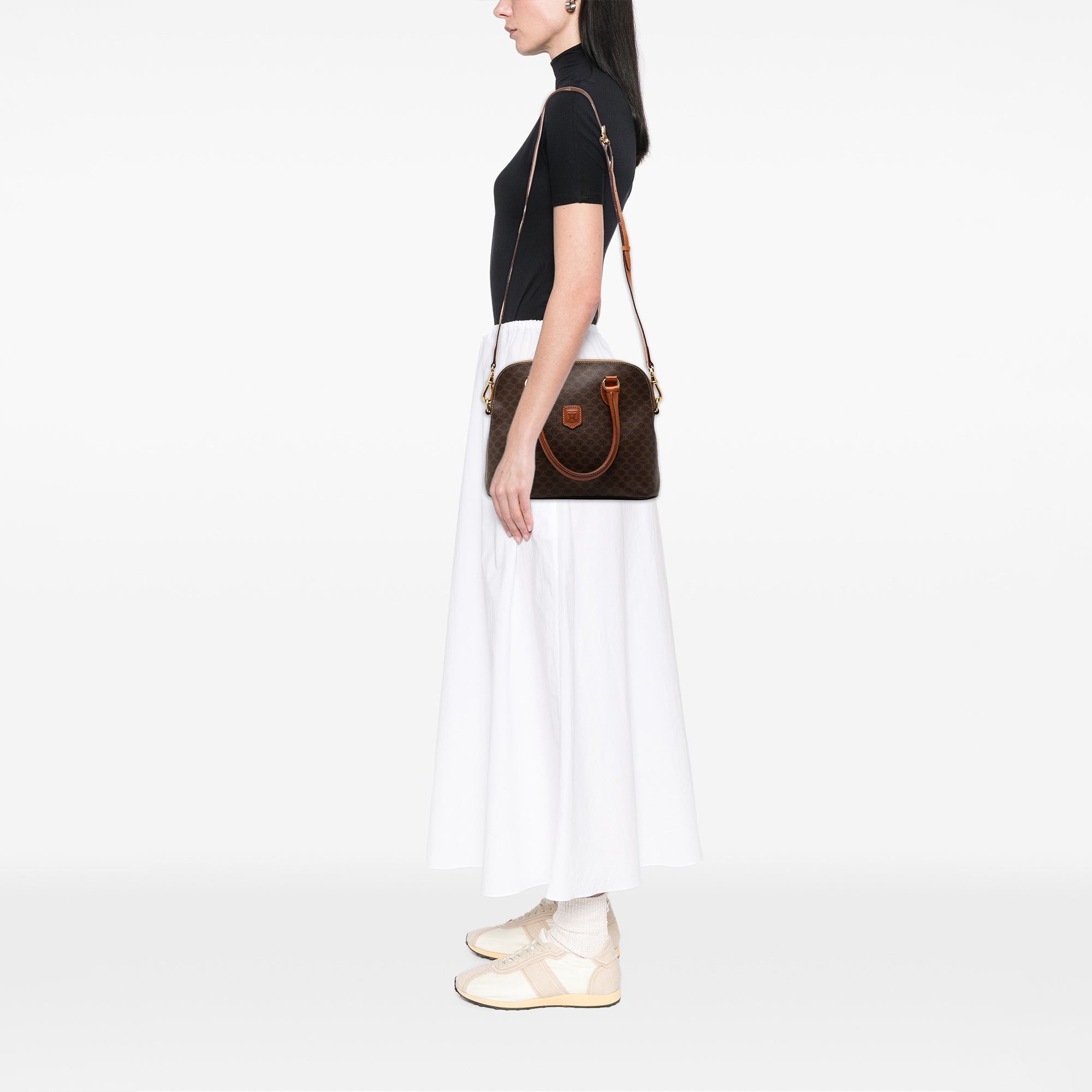Macadam Coated Canvas Dome Satchel - Image 8