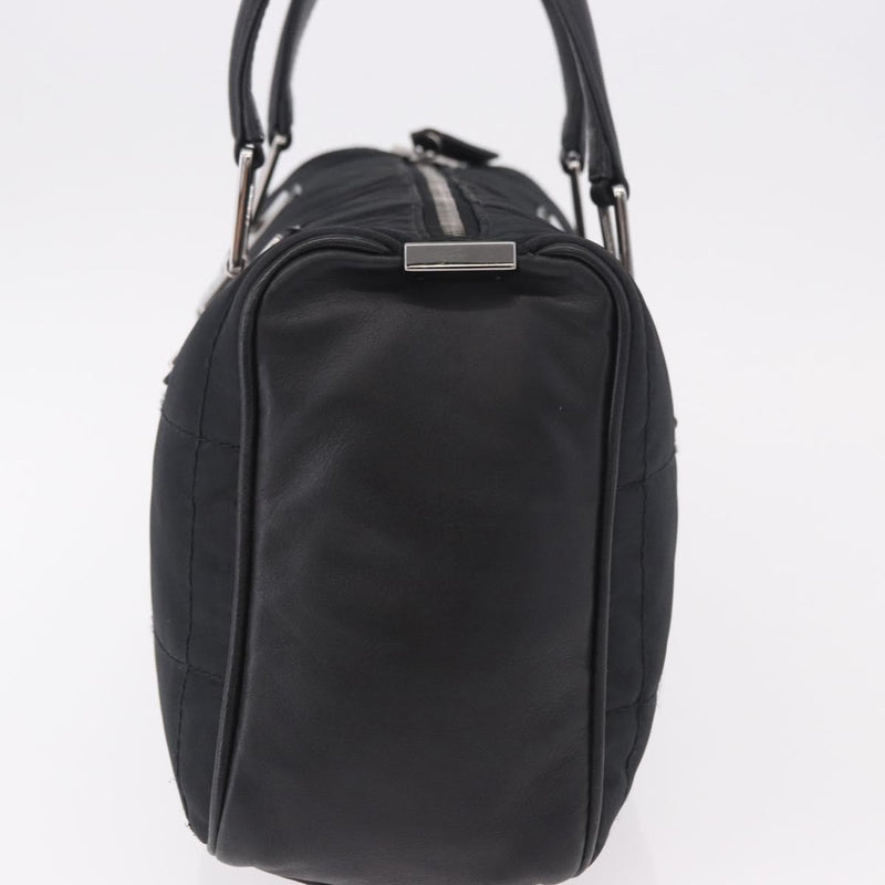 Chanel Square Stitch Boston Quilted Nylon Black Bag