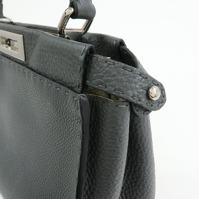 Fendi Selleria Peekaboo Leather Gray Bag