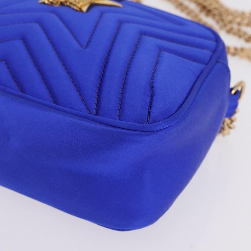 Stella Mccartney Star Camera Quilted Satin Blue Bag