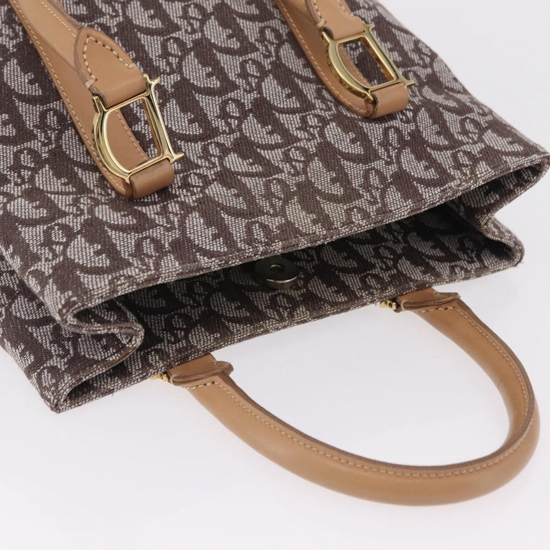 Christian Dior Vintage Open Diorissimo Canvas Brown Bag