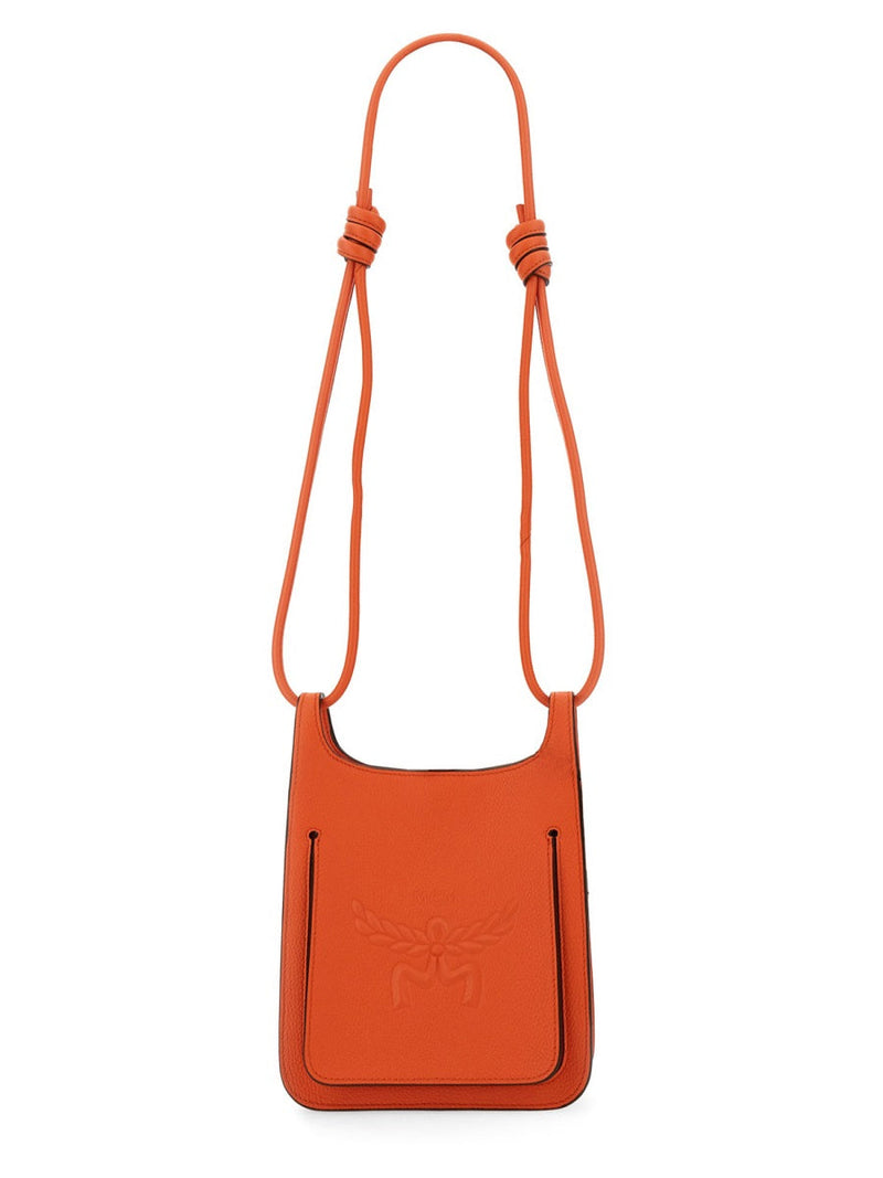 Mcm Himmel Shoulder Bag — Orange Cowhide