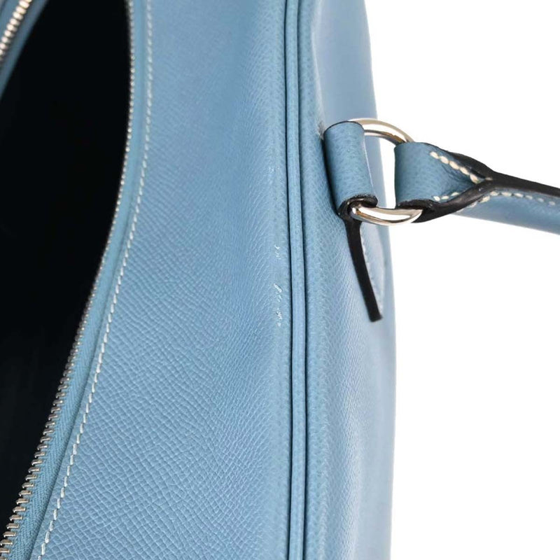 Hermes Plume Epsom Blue Leather Bag