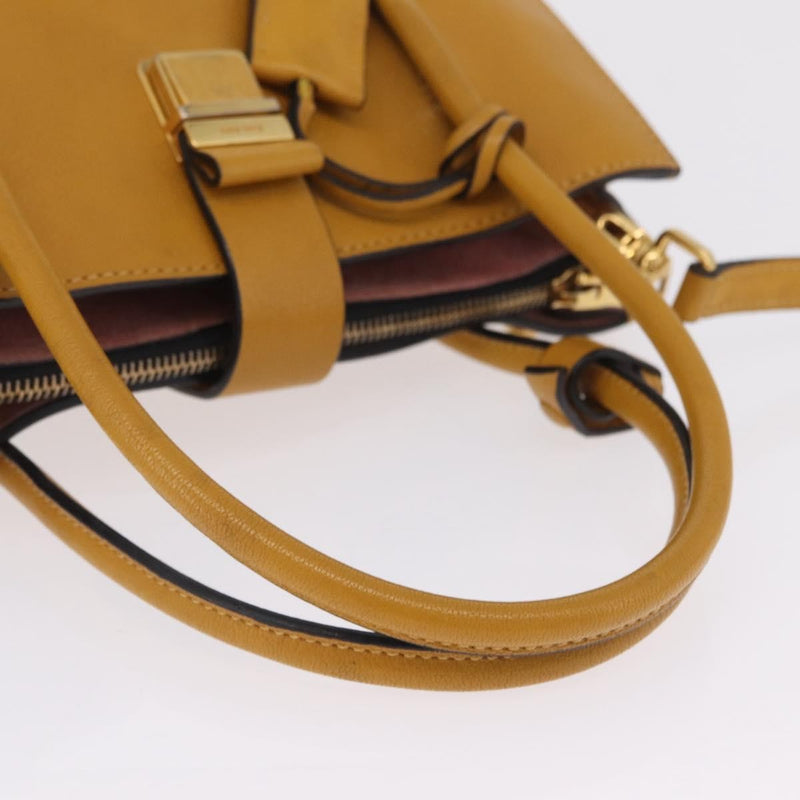 Miu Miu Madras Convertible Compartment Leather Yellow Bag