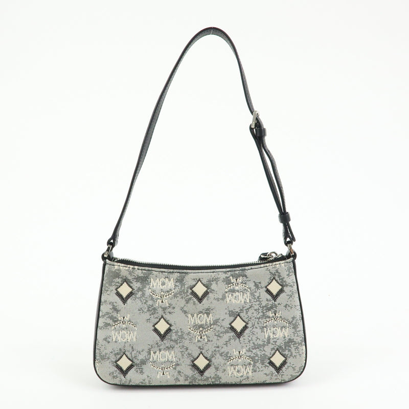 Mcm Vintage Vicetos Leather Gray Canvas Bag