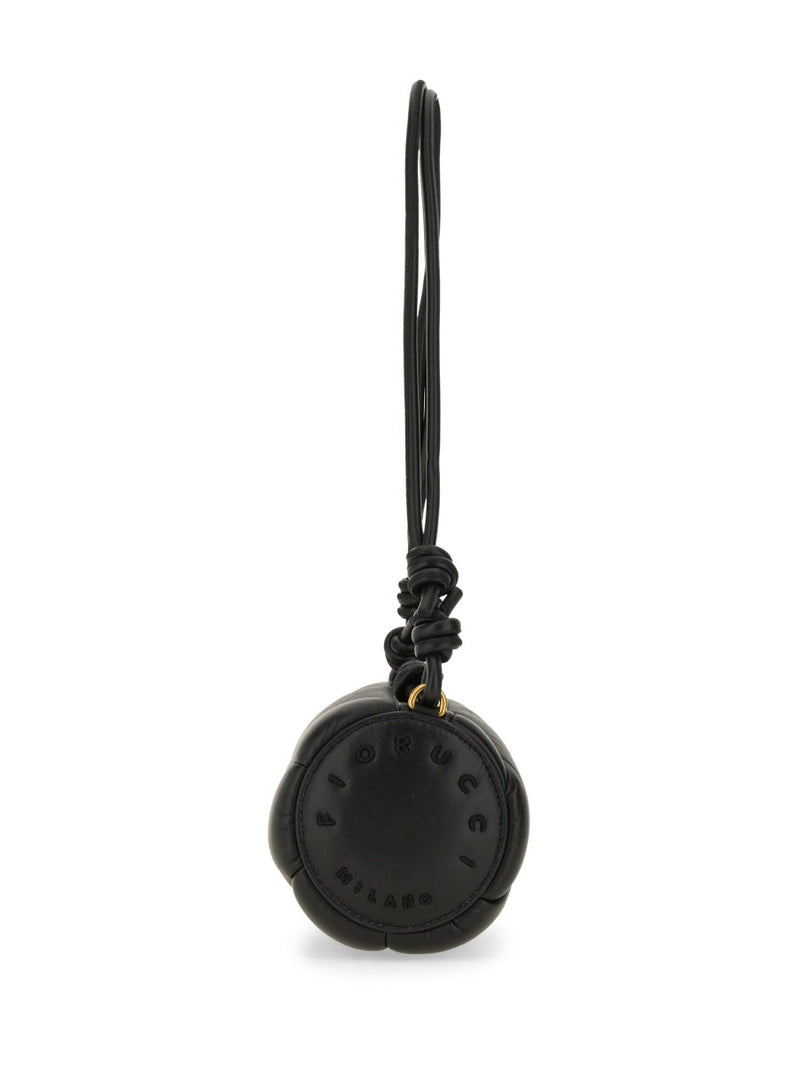 Fiorucci Mella Shoulder Bag — Black Leather Cotton
