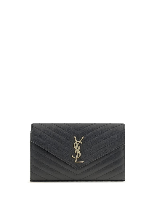 Saint Laurent Shoulder Bag — Black Calf Leather Bos Taurus