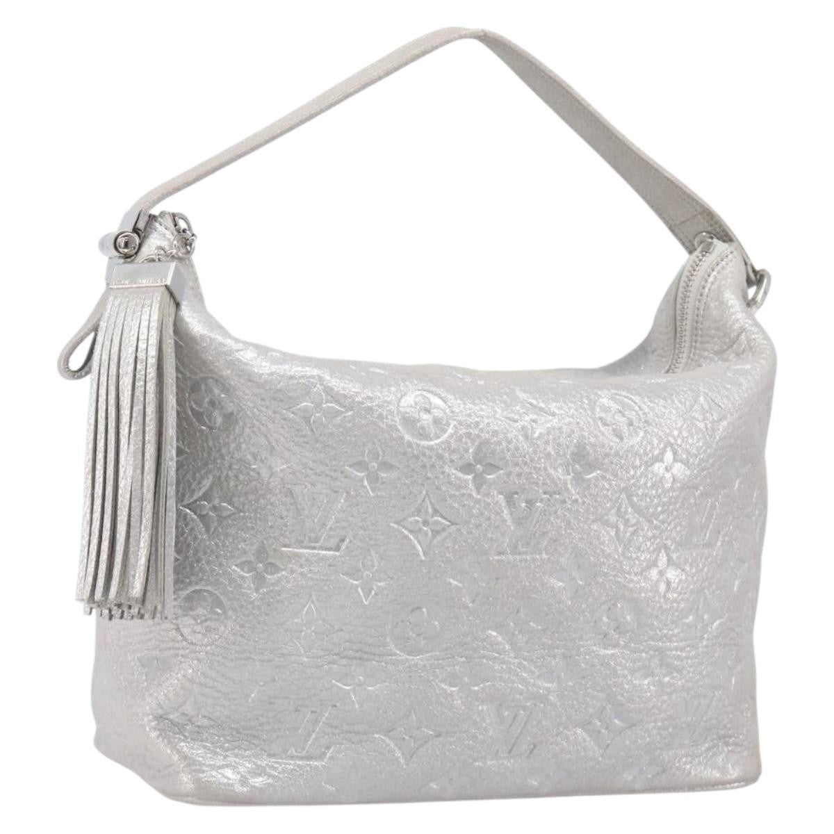 Louis Vuitton Halo Limited Edition Shimmer Monogram Embossed Leather Silver Bag