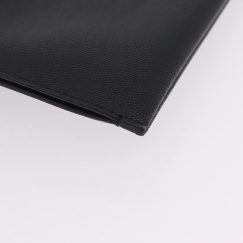Saint Laurent Letters Zip Clutch Leather Black