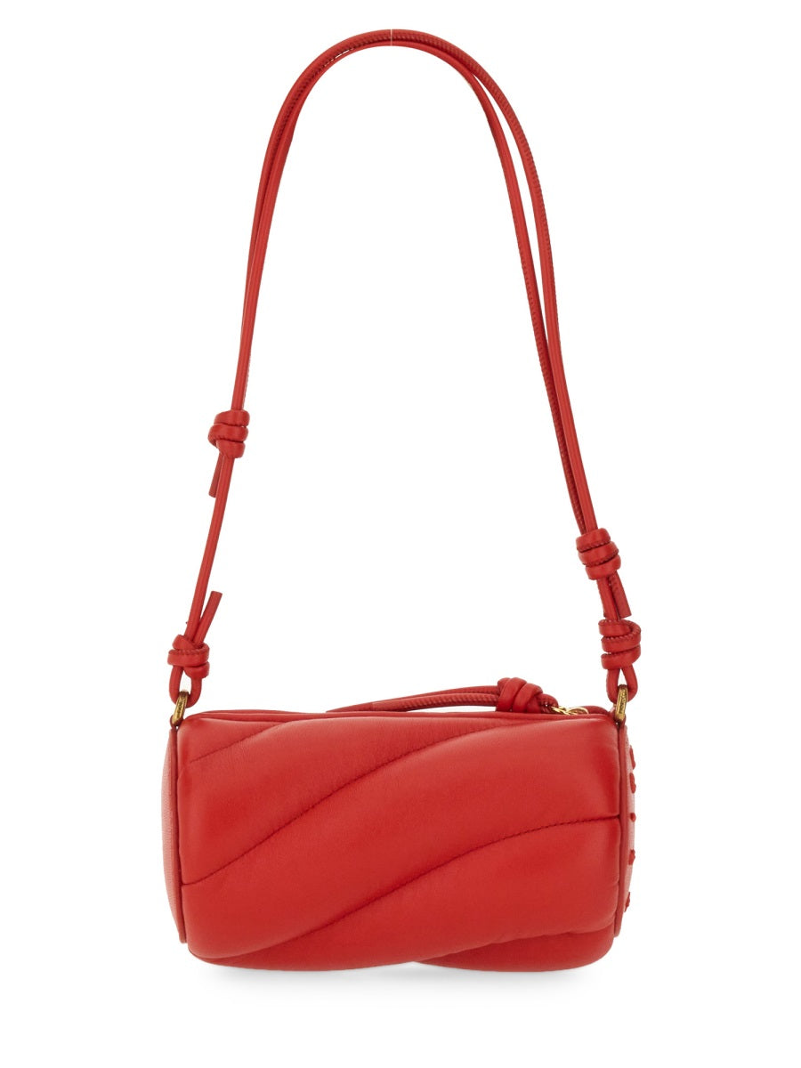 Fiorucci Mini Mella Shoulder Bag — Red Leather Cotton