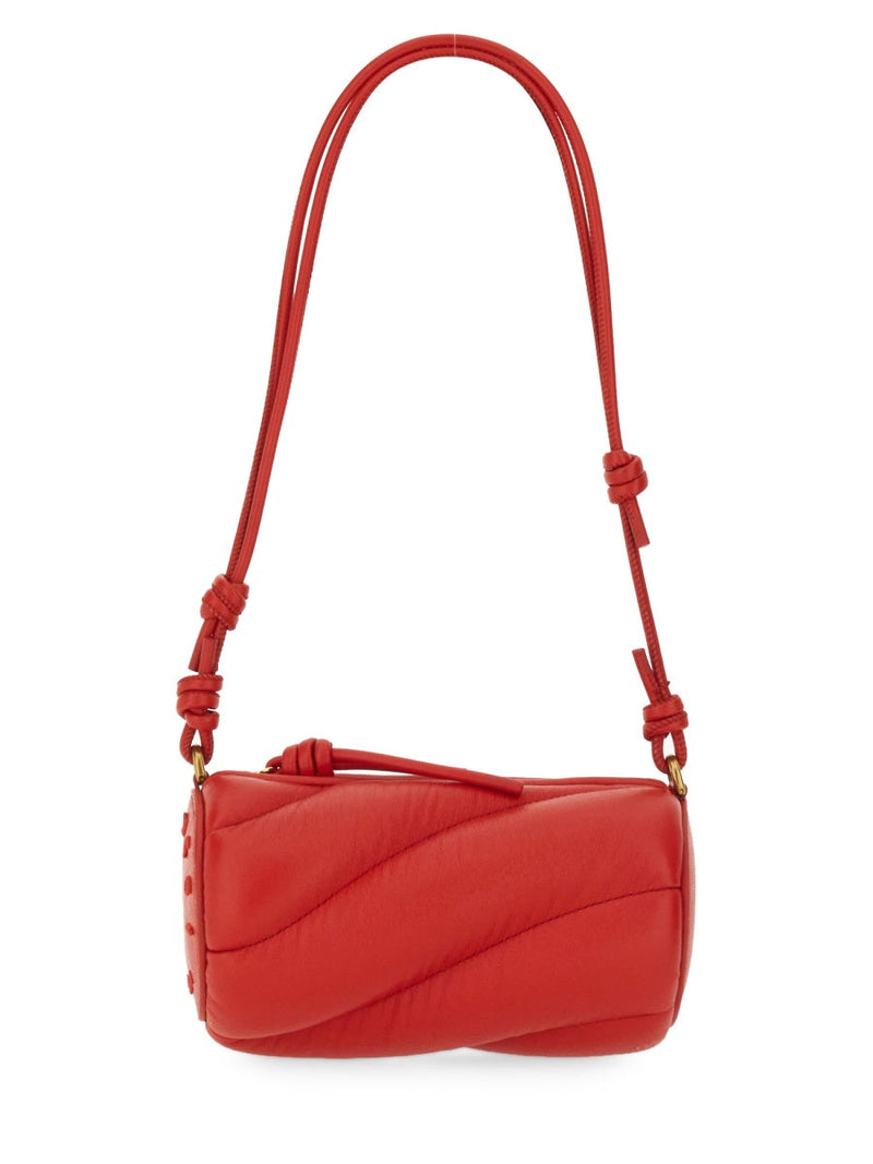 Fiorucci Mini Mella Shoulder Bag — Red Leather Cotton