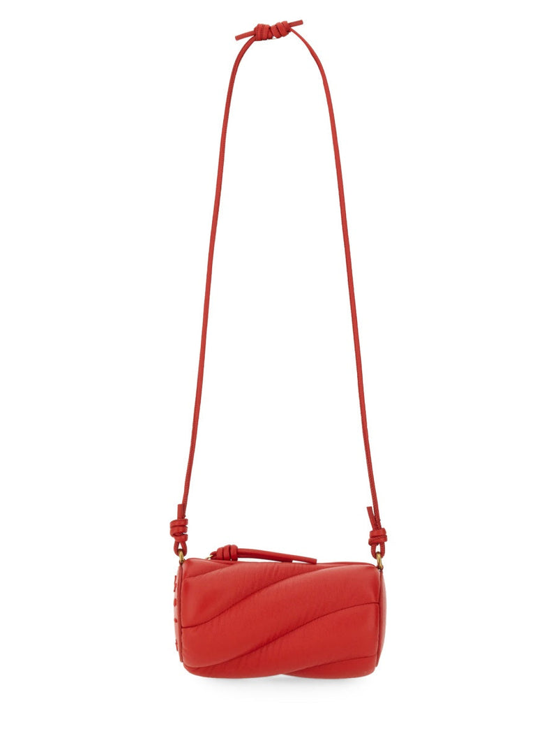 Fiorucci Mini Mella Shoulder Bag — Red Leather Cotton