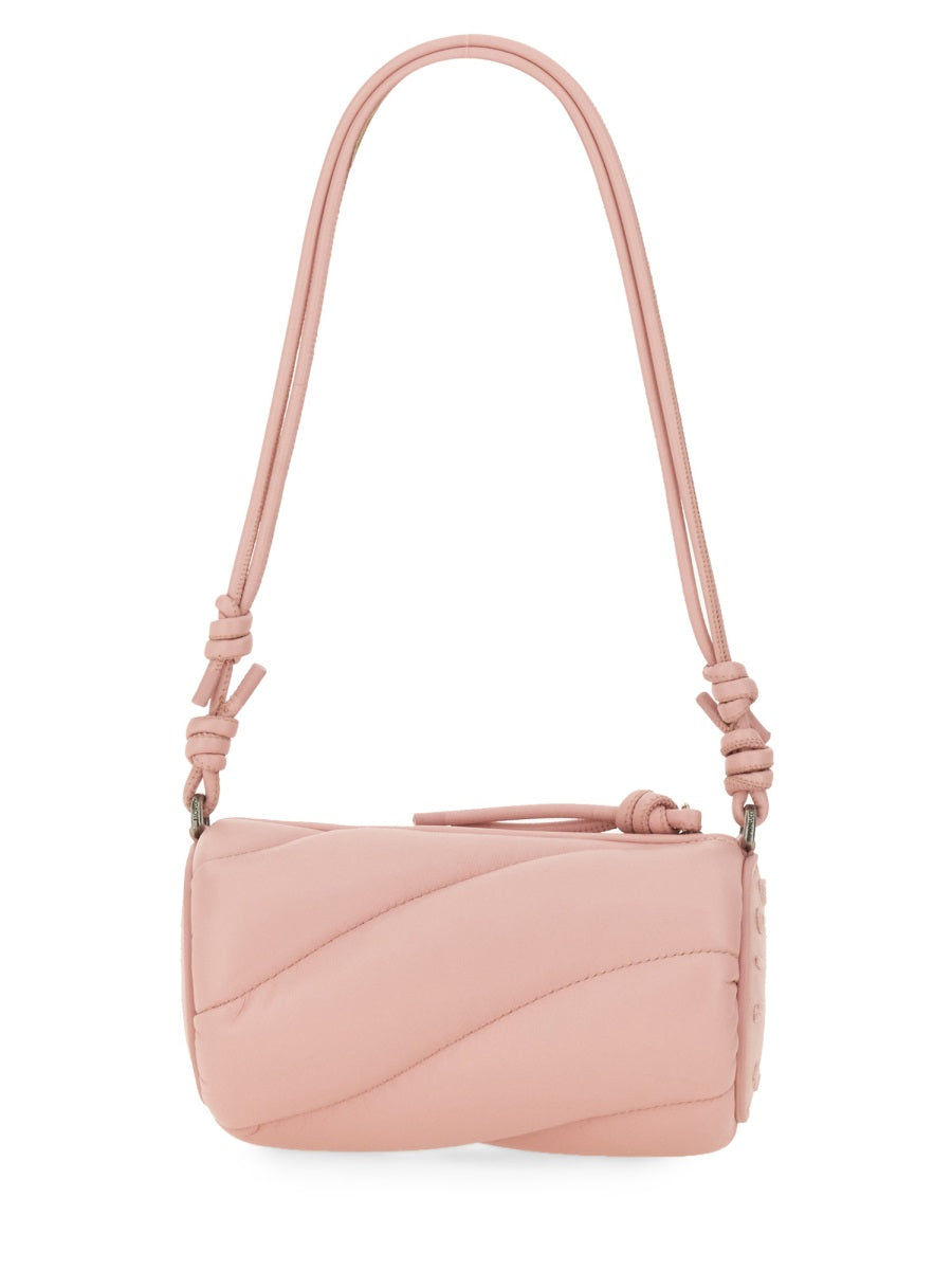 Fiorucci Mini Mella Shoulder Bag — Pink Leather Cotton