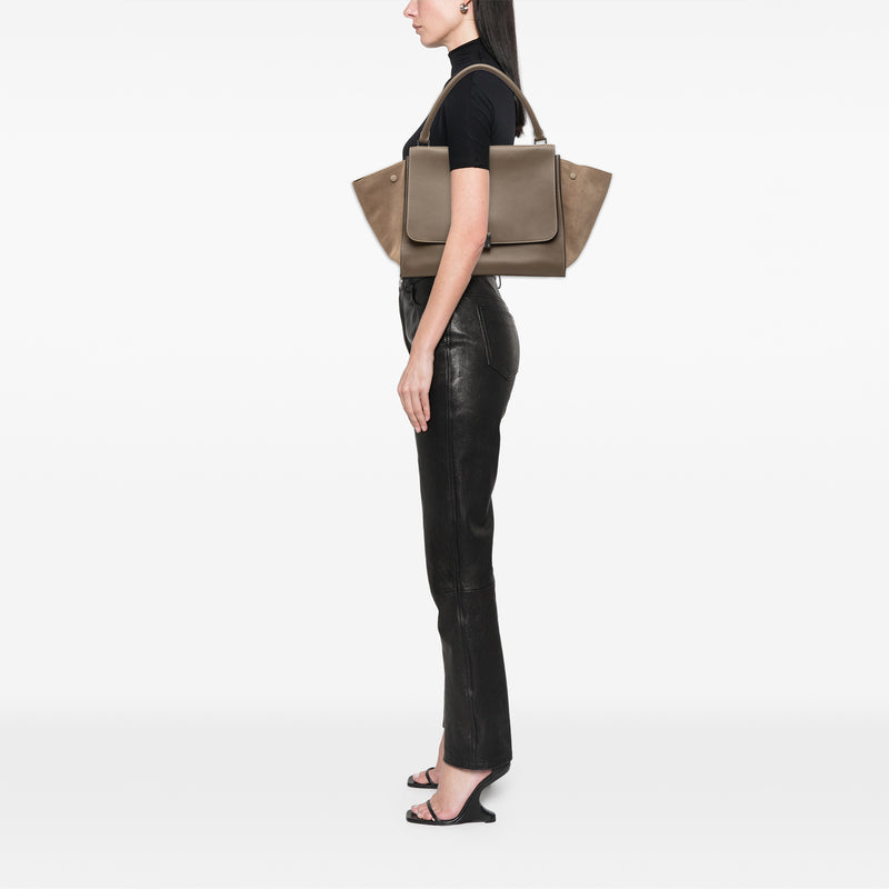 Medium Leather Trapeze Satchel - Image 6