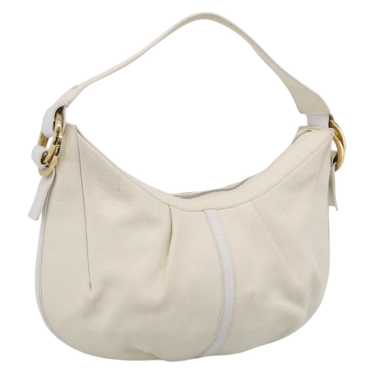 Bvlgari Shoulder Leather White Bag