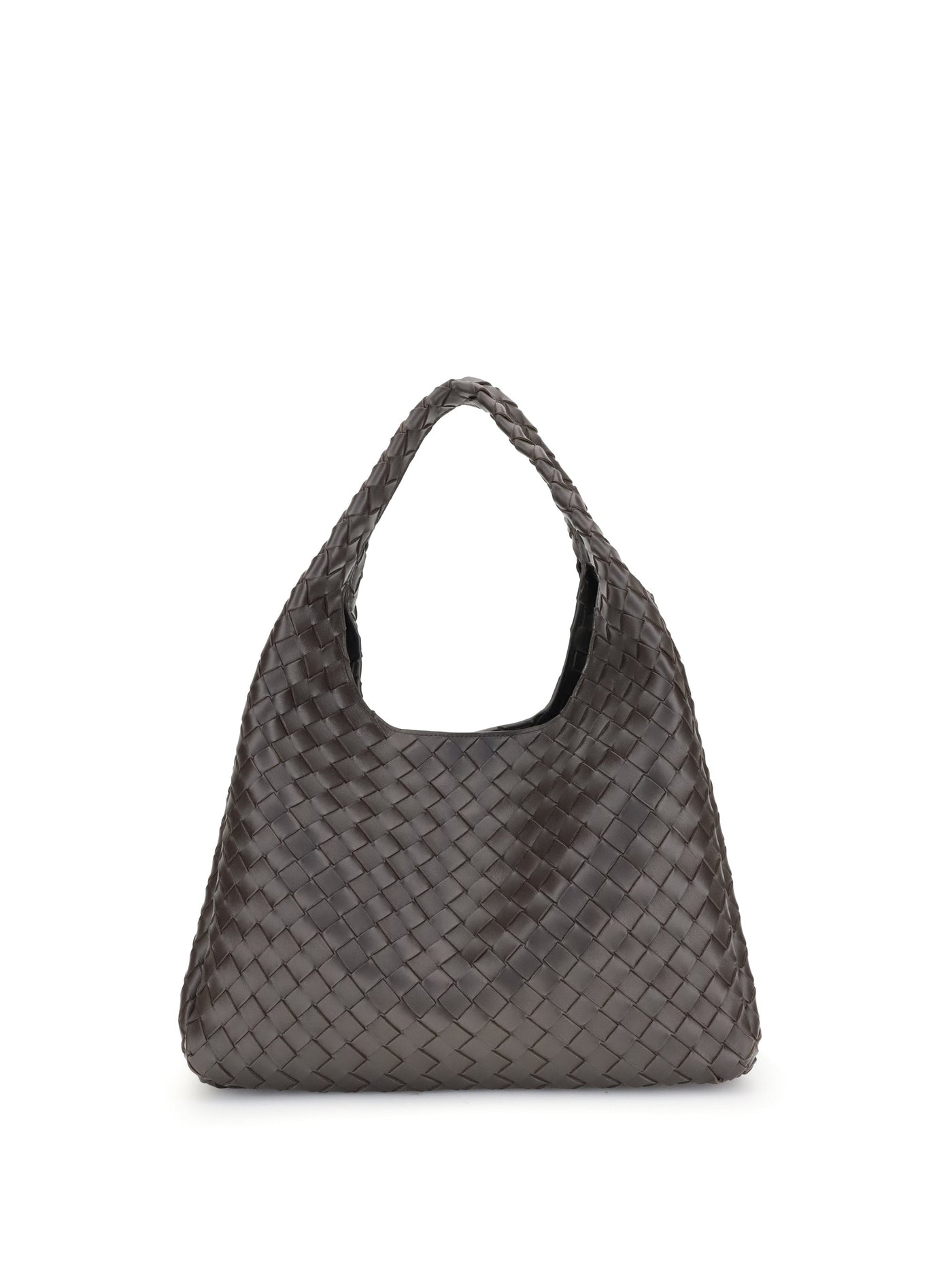 Bottega Veneta Campana Shoulder Bag — Gray Lambskin