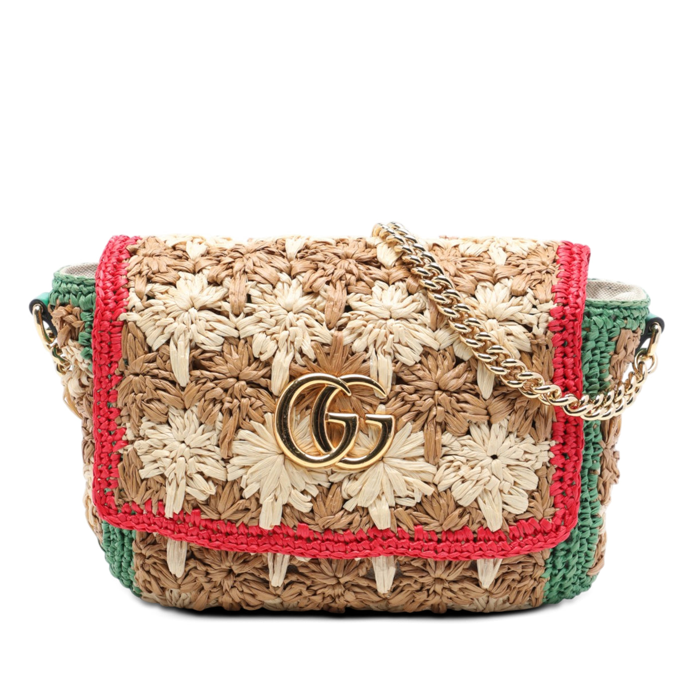 Small GG Marmont Raffia Crossbody - Image 1