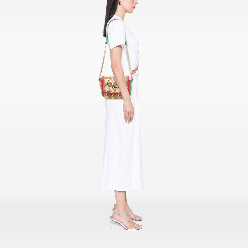 Small GG Marmont Raffia Crossbody - Image 6