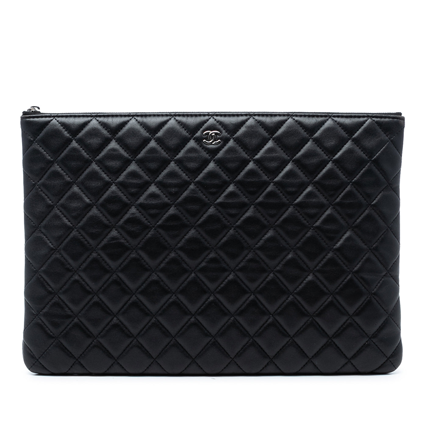 Large Quilted Lambskin O Case Clutch - Image 1