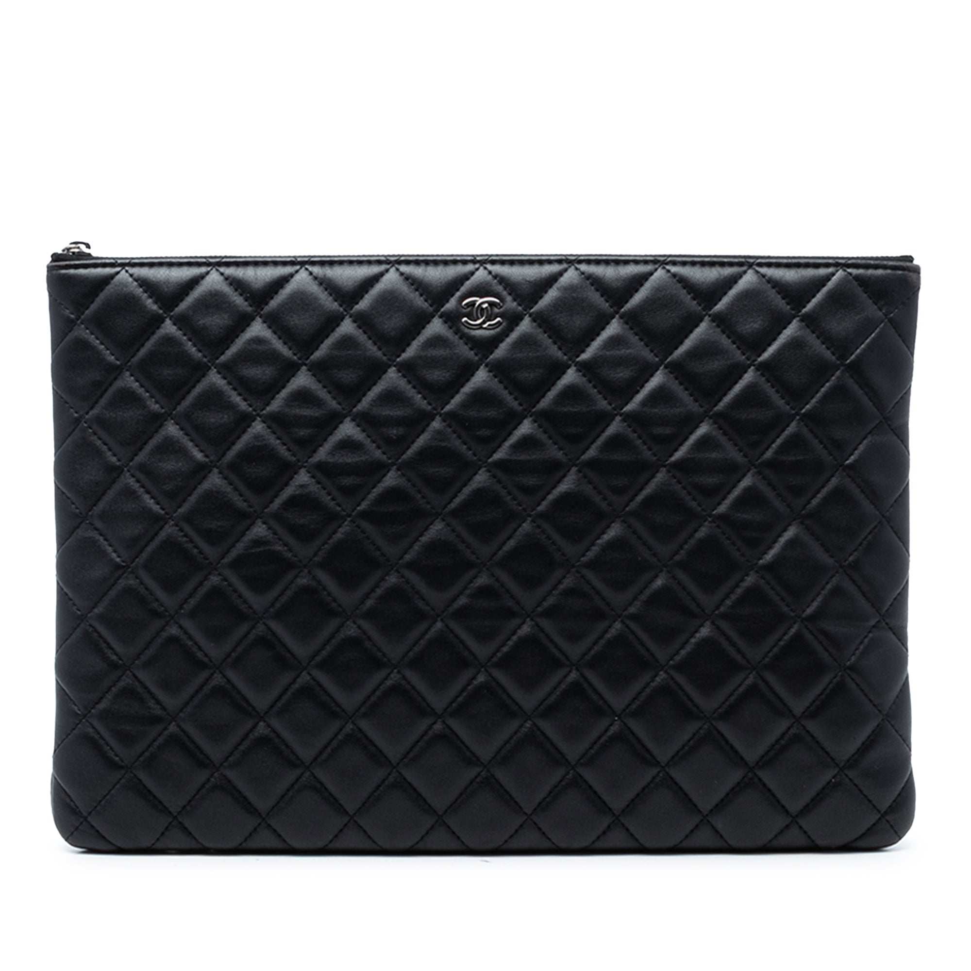 Large Quilted Lambskin O Case Clutch - Image 1