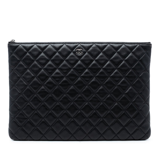 Large Quilted Lambskin O Case Clutch - Image 1