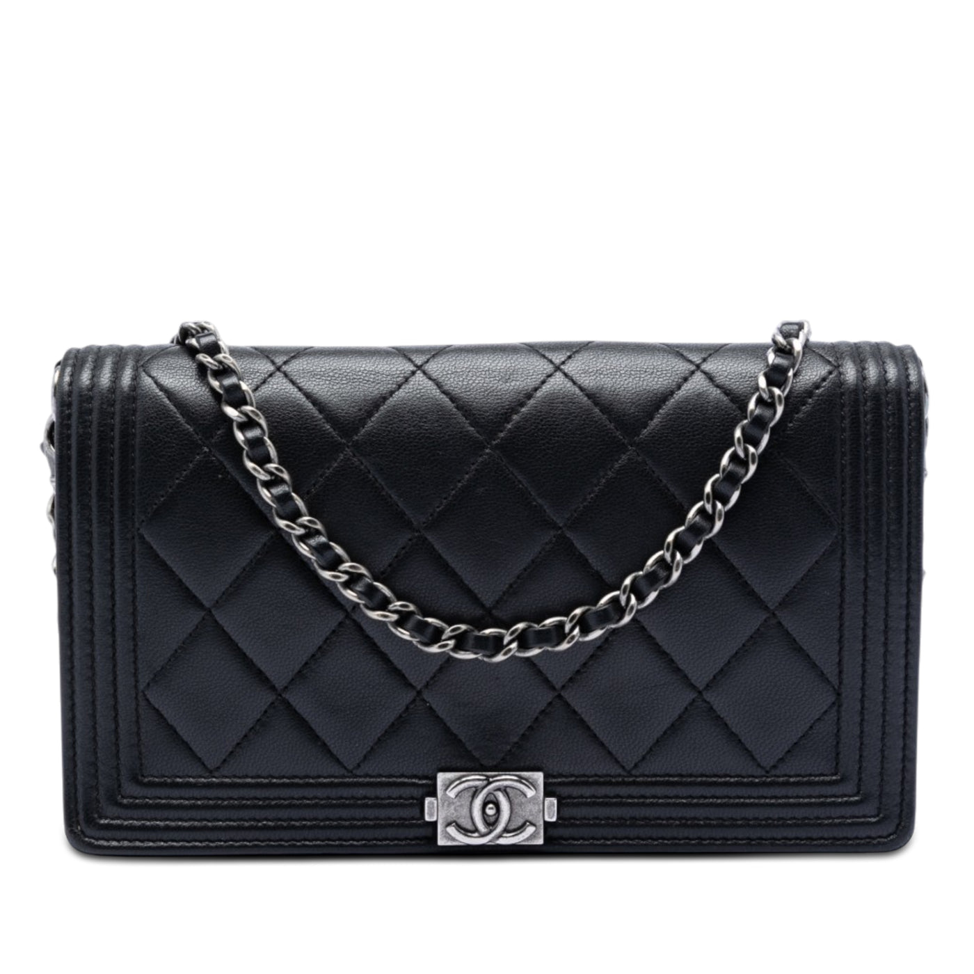 Quilted Lambskin Boy Wallet On Chain - Image 1
