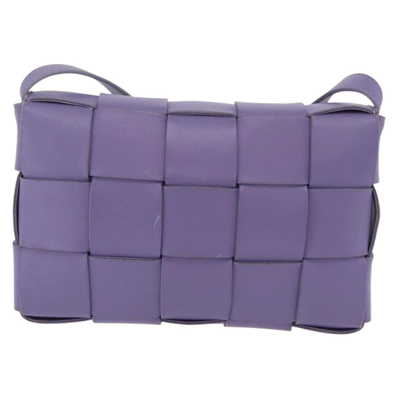 Bottega Veneta Cassette Maxi Intrecciato Leather Purple Bag