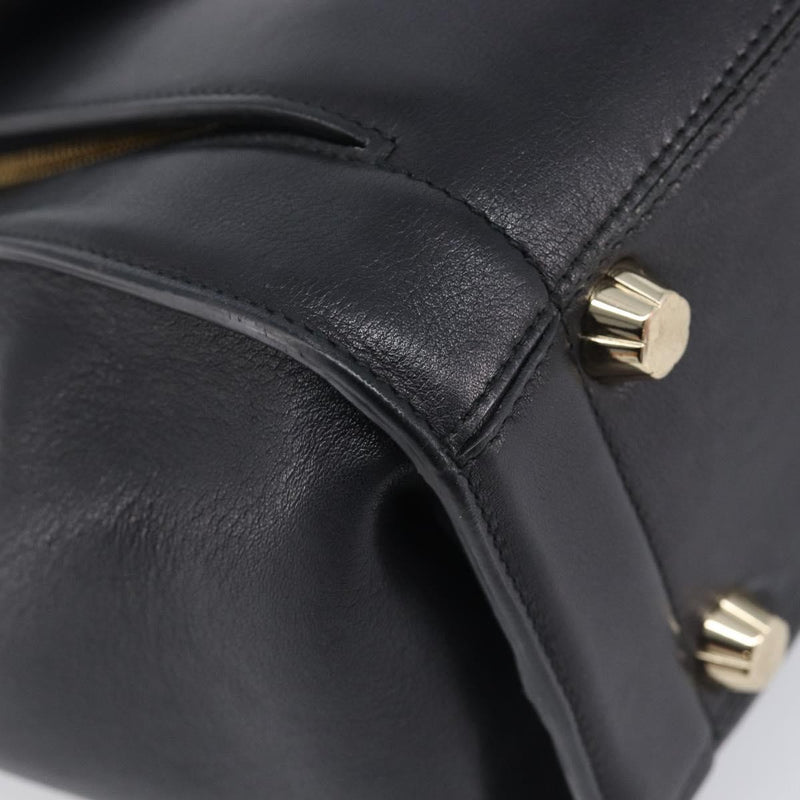 Salvatore Ferragamo Sofia Rainbow Saddle Leather Black Bag