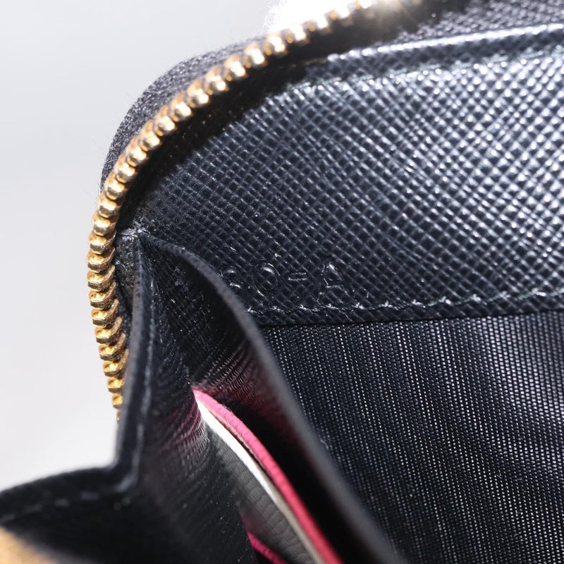 Prada Zip Around Tab Saffiano Leather Black Accessory