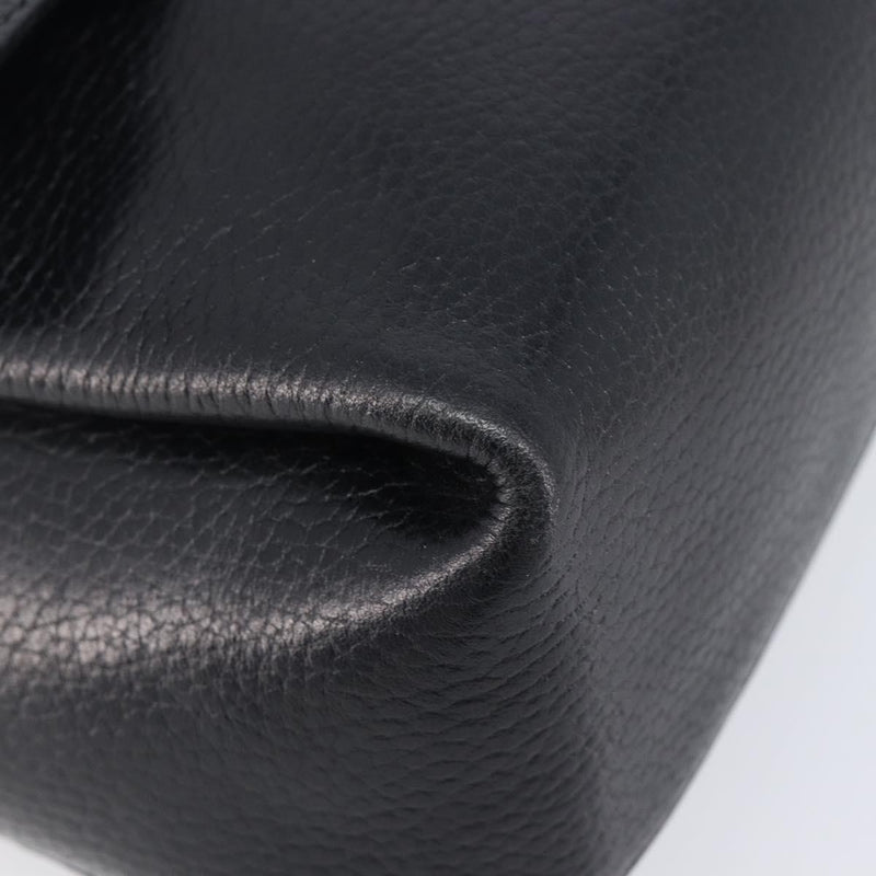 Celine Vintage Circle Logo Leather Black Bag
