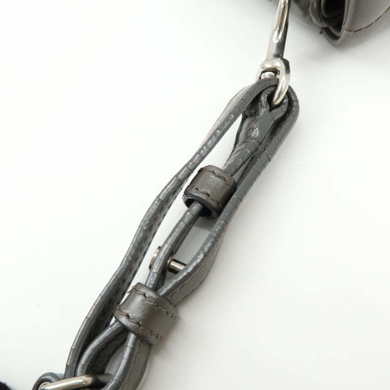 Saint Laurent Loulou Matelasse Chevron Leather Gray Bag