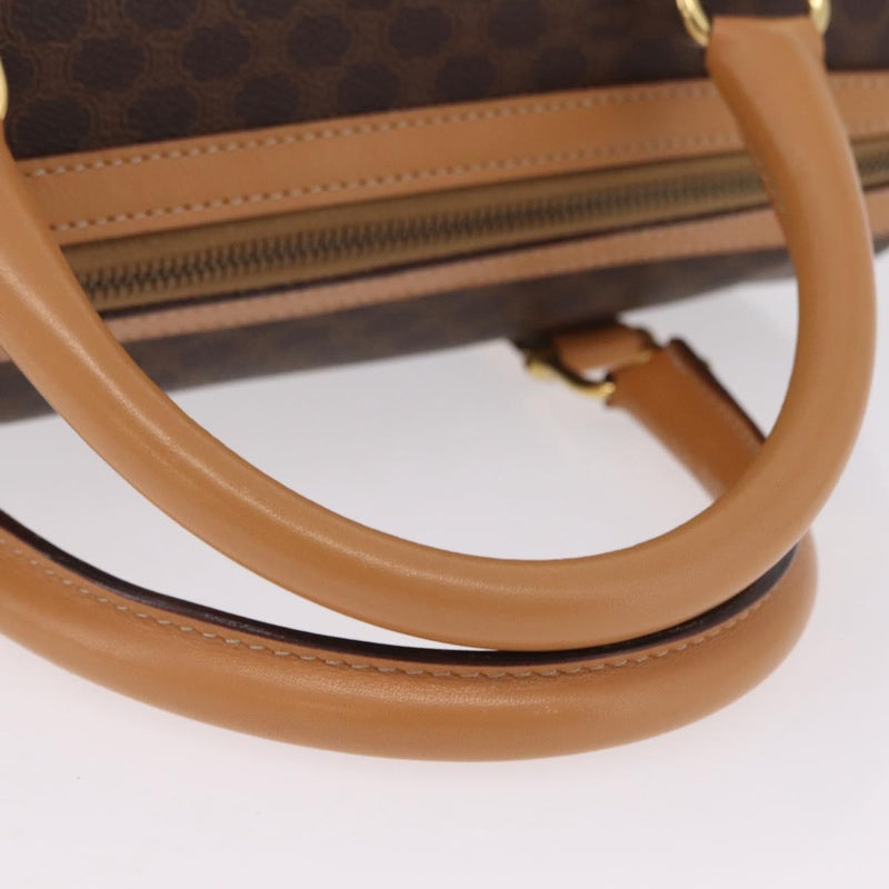 Celine Vintage Boston Macadam Coated Canvas Brown Pvc Bag