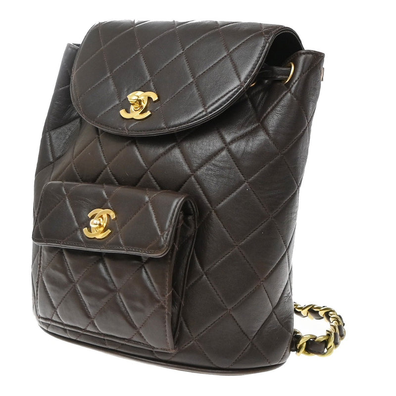 Chanel Duma Drawstring Quilted Leather Brown Bag