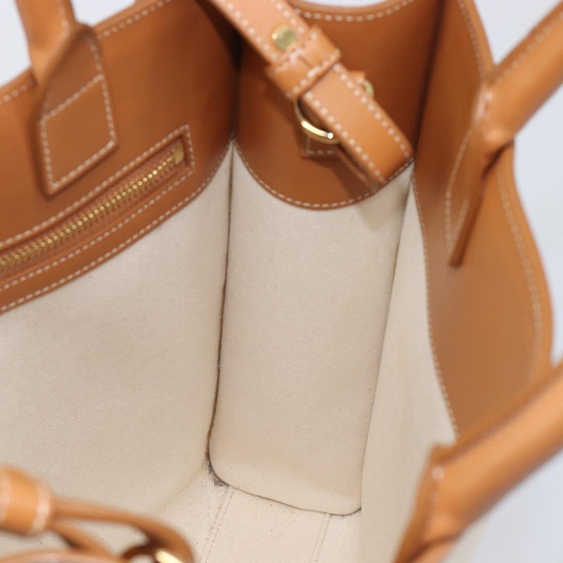 Celine Vertical Cabas Canvas With Leather Beige Bag