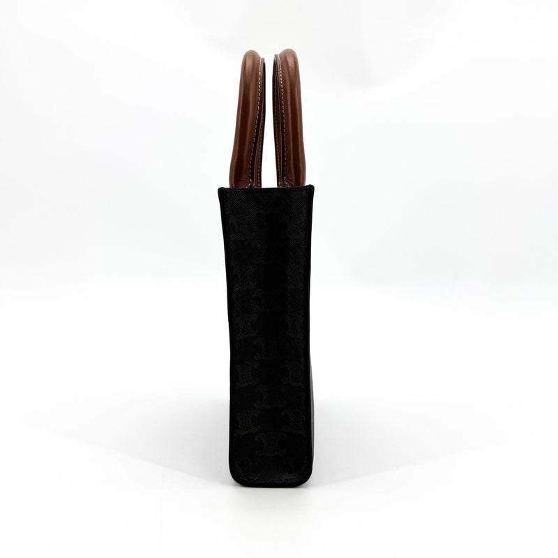 Celine Vertical Cabas Triomphe Coated Canvas Brown Bag