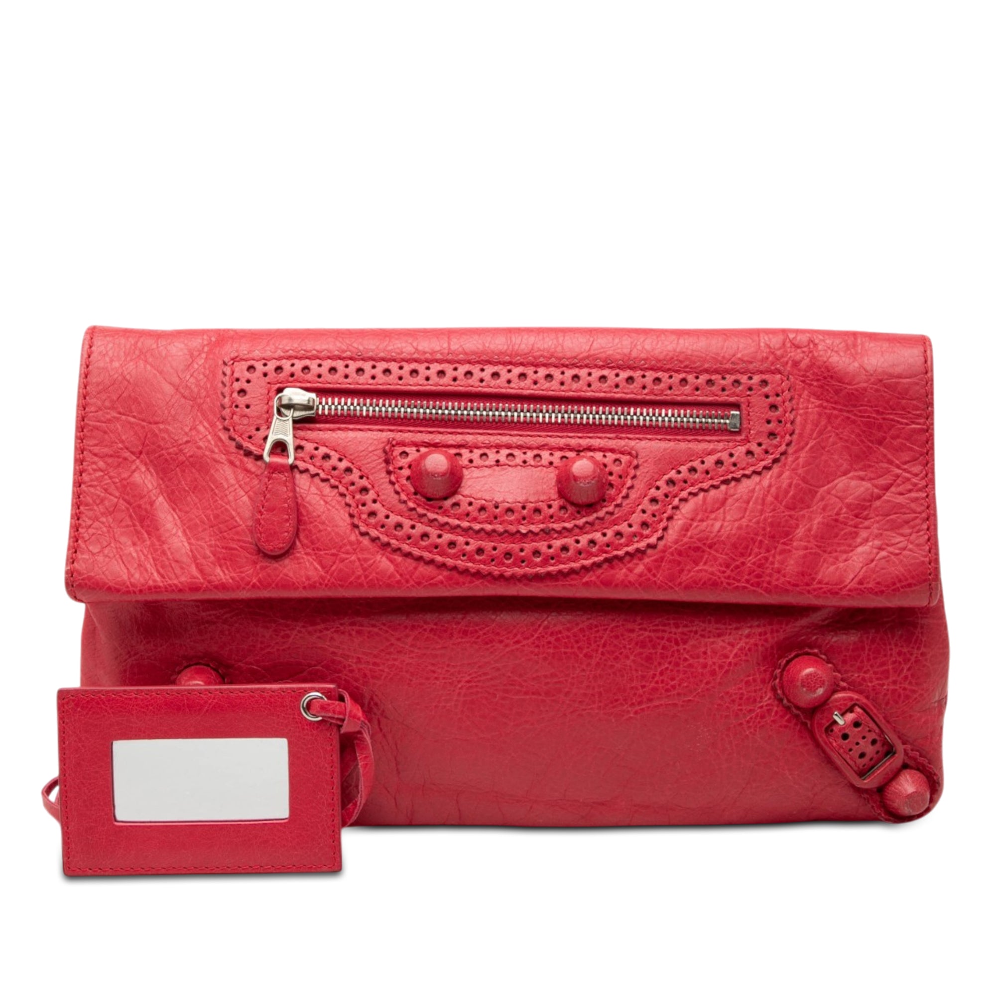 Lambskin Motocross Giant 21 Brogues Envelope Clutch - Image 8