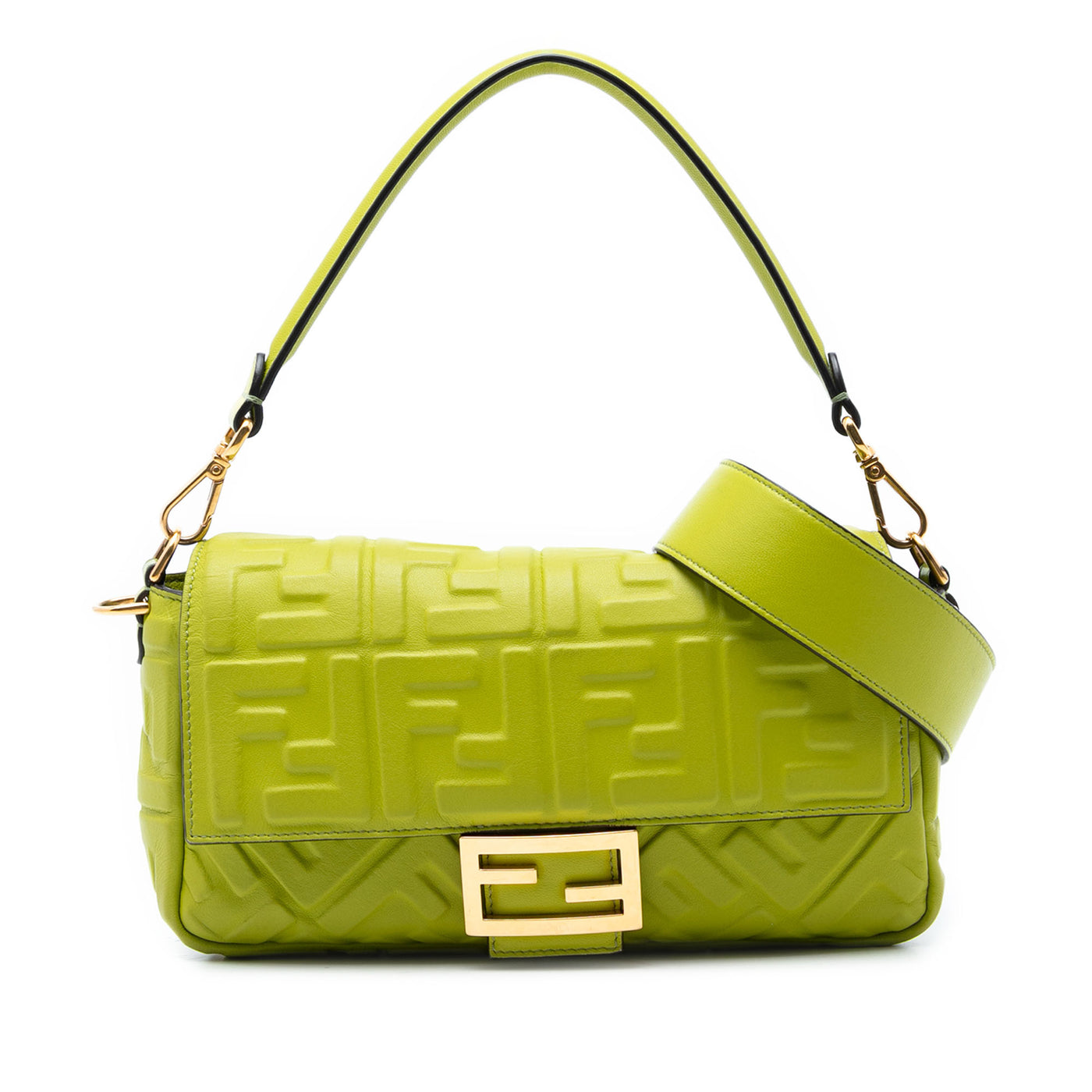 Zucca Embossed Leather Baguette Satchel - Image 1