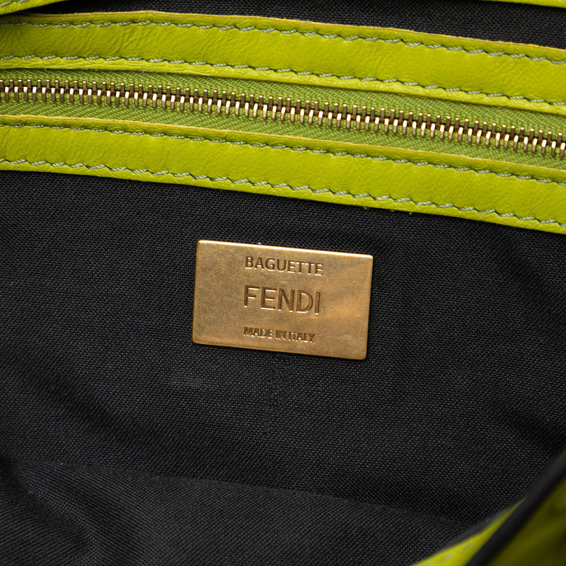 Zucca Embossed Leather Baguette Satchel - Image 5