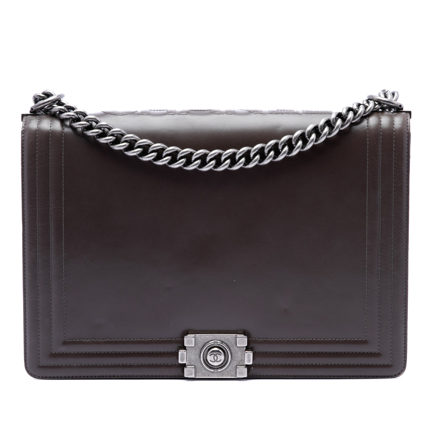 Large Glazed Calfskin Boy Flap - Image 1