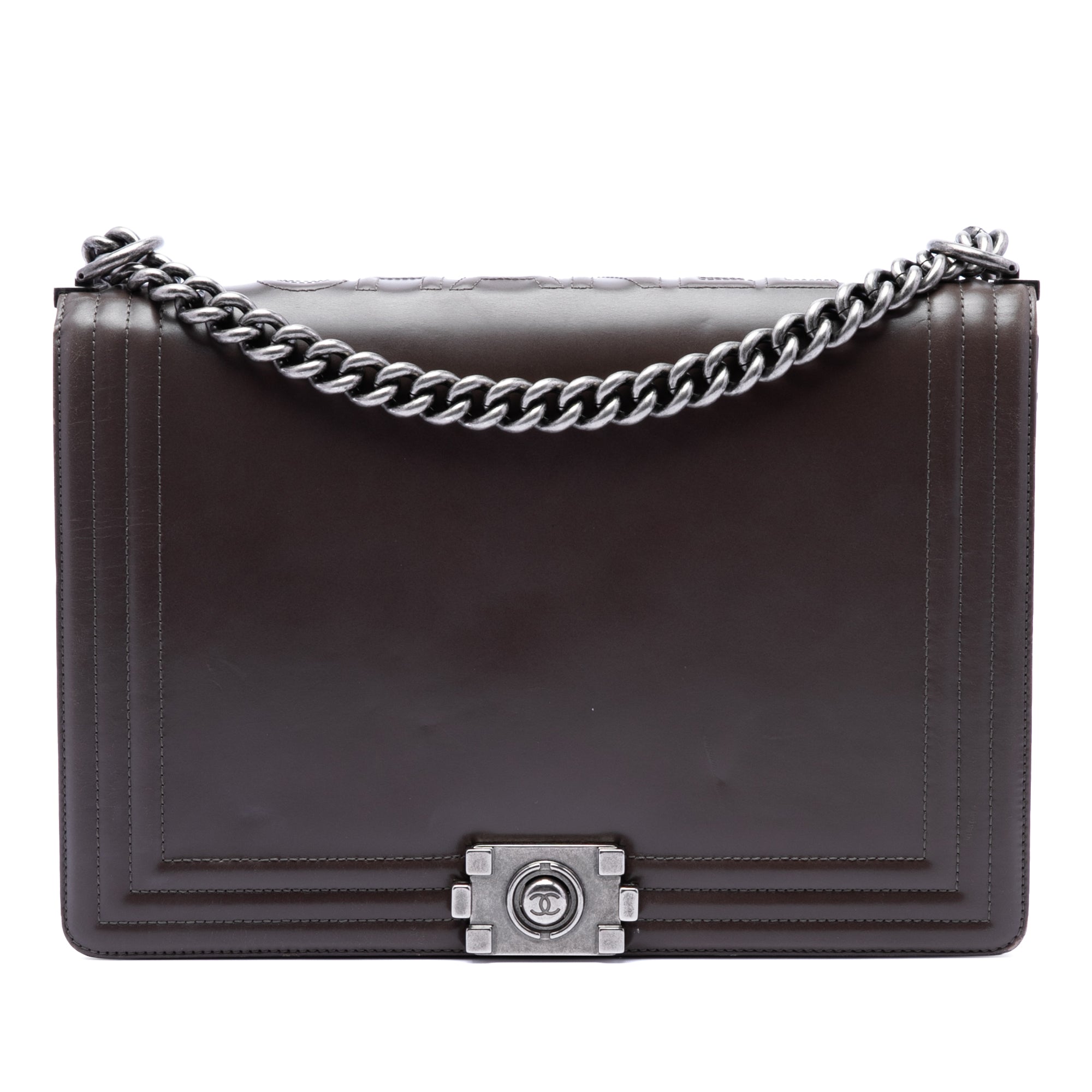 Large Glazed Calfskin Boy Flap - Image 1