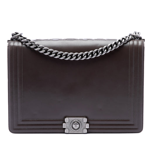 Large Glazed Calfskin Boy Flap - Image 1