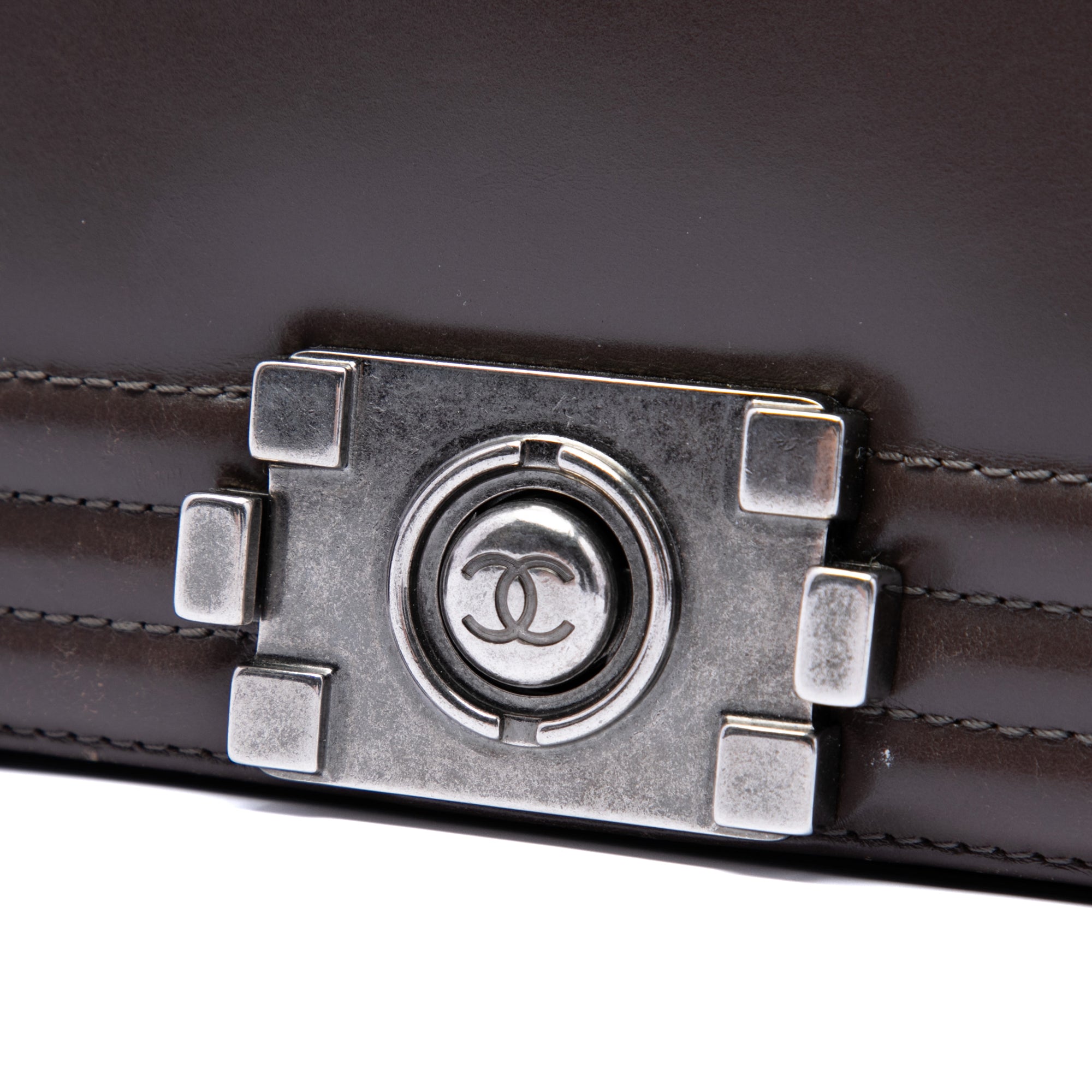Large Glazed Calfskin Boy Flap - Image 5