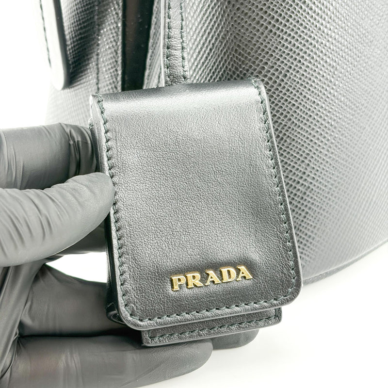 Prada Matinee Top Handle Saffiano Leather Black Bag