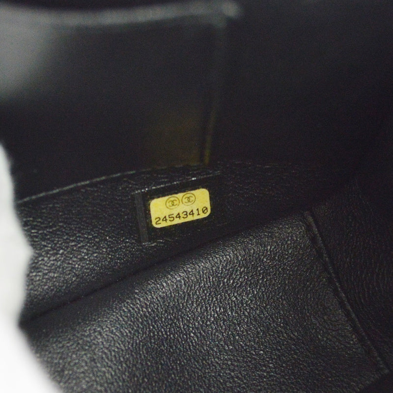 Chanel Reversed Flap Chevron Lambskin Black Leather Bag