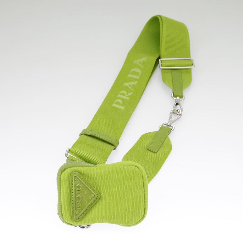 Prada Zipped Triangle Canvas Green Bag