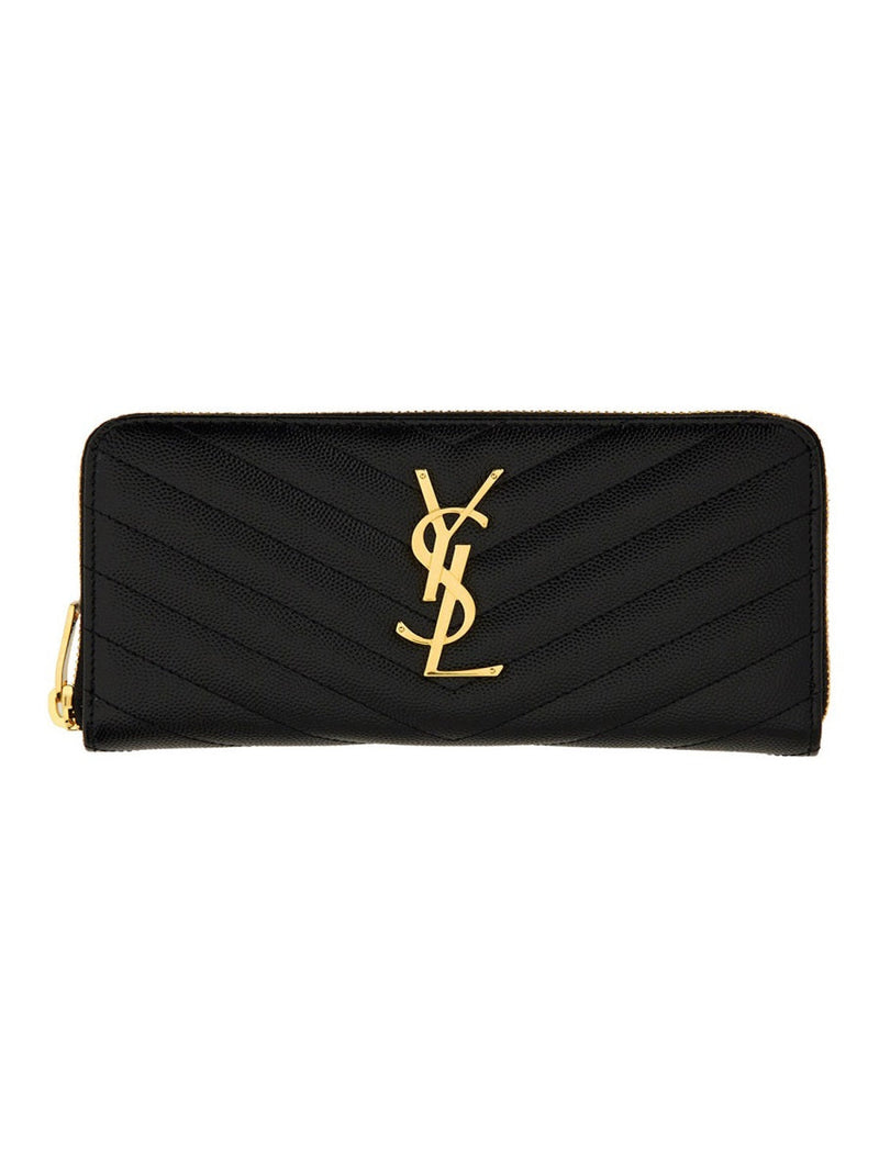Saint Laurent Monogram Calfskin Wallet — Black