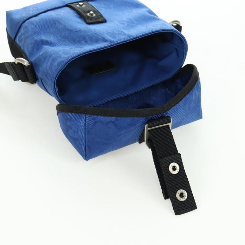 Gucci Off The Grid Buckle Messenger Gg Econyl Blue Canvas