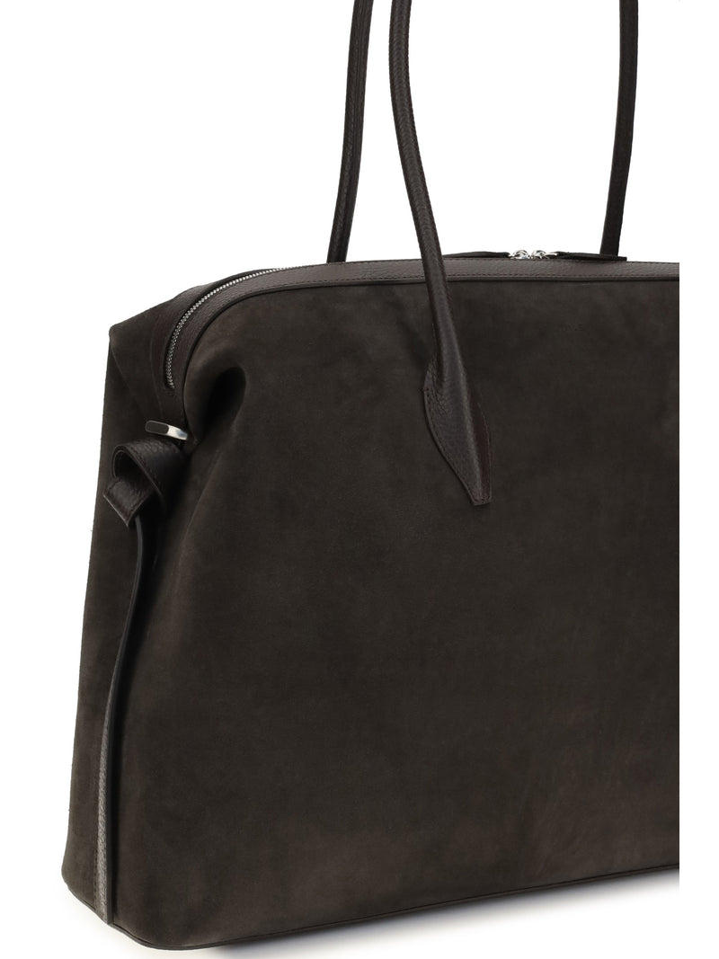 Yuzefi Brioche Shoulder Bag — Black Suede