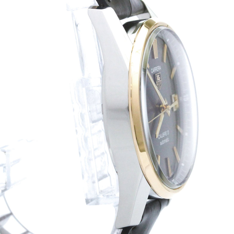 Tag Heuer Carrera Calibre 5 Automatic Stainless Steel And Yellow Gold With Alligator Watches