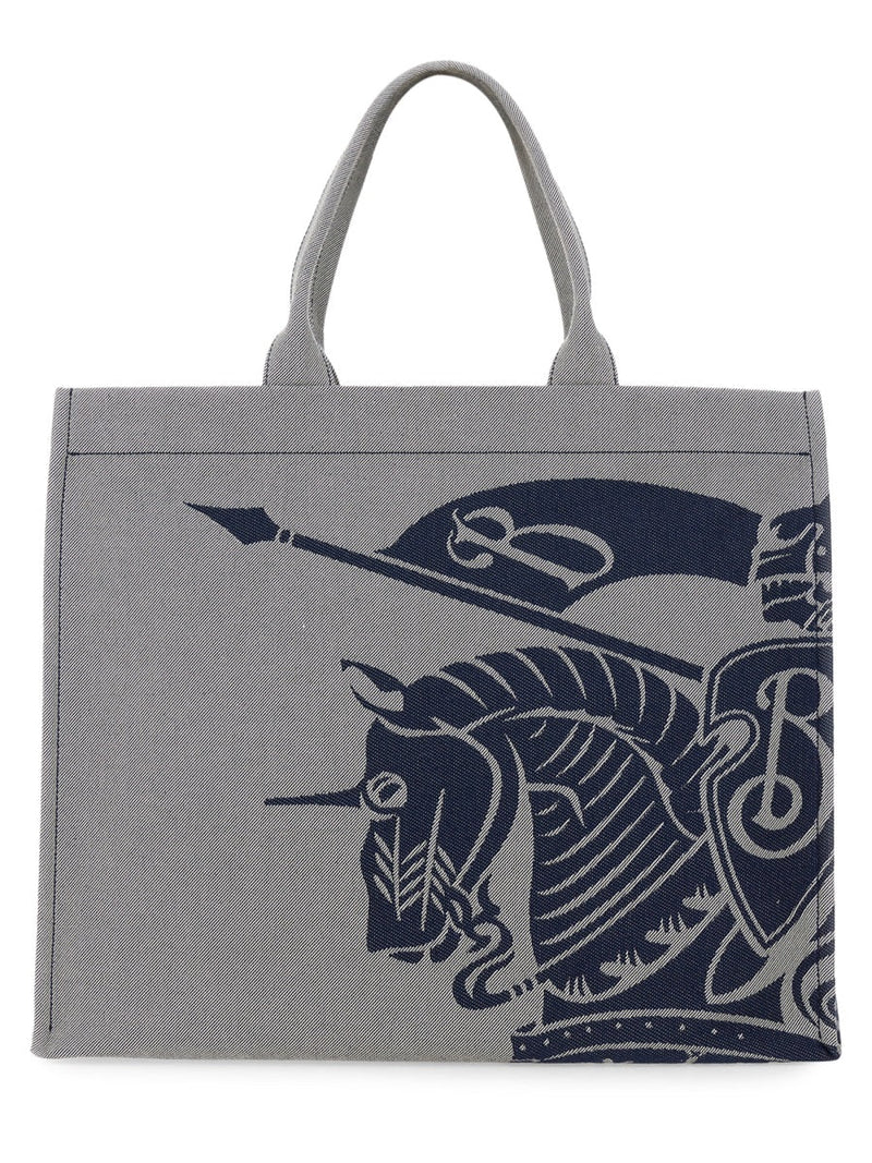 Burberry Canvas Tote Bag — Gray Cotton Polyester